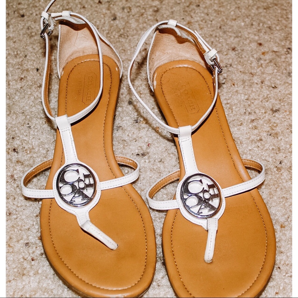 White Coach Wedge Sandal